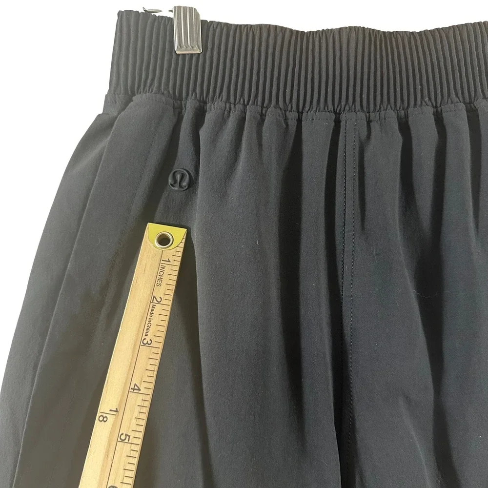 Lululemon Black Smocked High‎ Rise Athletic Shorts XS LW7CPIS.02 Double Layer